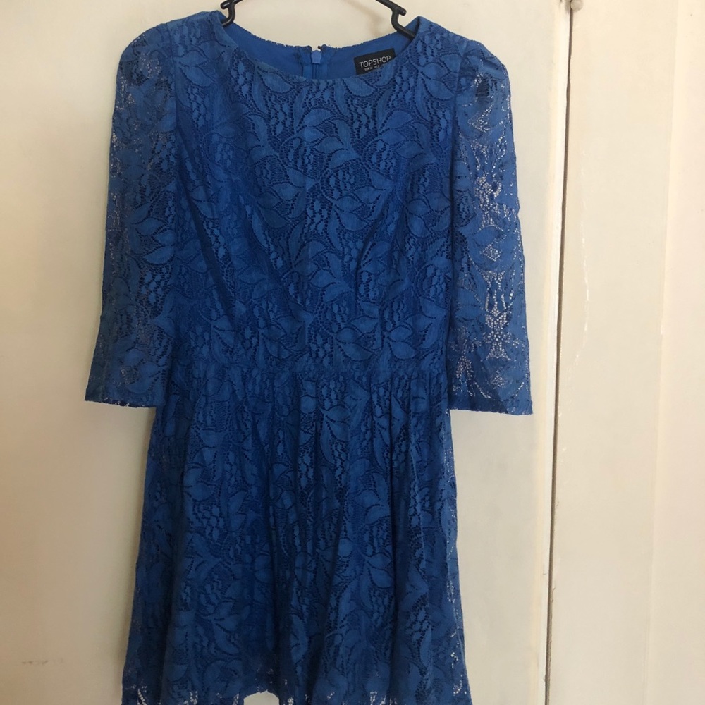 Vintage TopShop blue lace dress